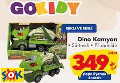 GOKİDY OYUNCAK DİNO KAMYON SÜRTMELİ
